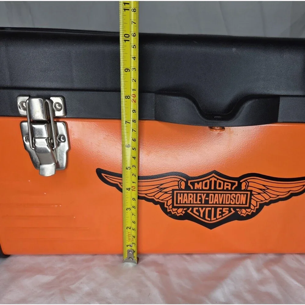 Harley-Davidson Orange and Black 22-Inch Metal & Plastic Toolbox W/ Tray HDDX-22